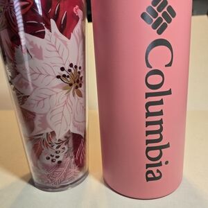 Columbia Pink Tumbler 32 oz & Starbuck 24 oz Both In EXCELLENT CONDITION
